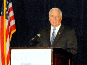 Gov. Corbett speaking at the Lincoln Day Dinner