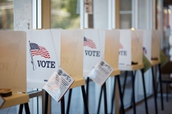 Empty voting booth