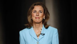 Former state environmental protection secretary Katie McGinty smiles before a Pennsylvania Democratic Gubernatorial Primary Debate, Thursday, May 8, 2014, in Philadelphia. Thursday’s debate was taped and is scheduled to be aired this weekend on 6abc. (AP Photo/Matt Slocum)