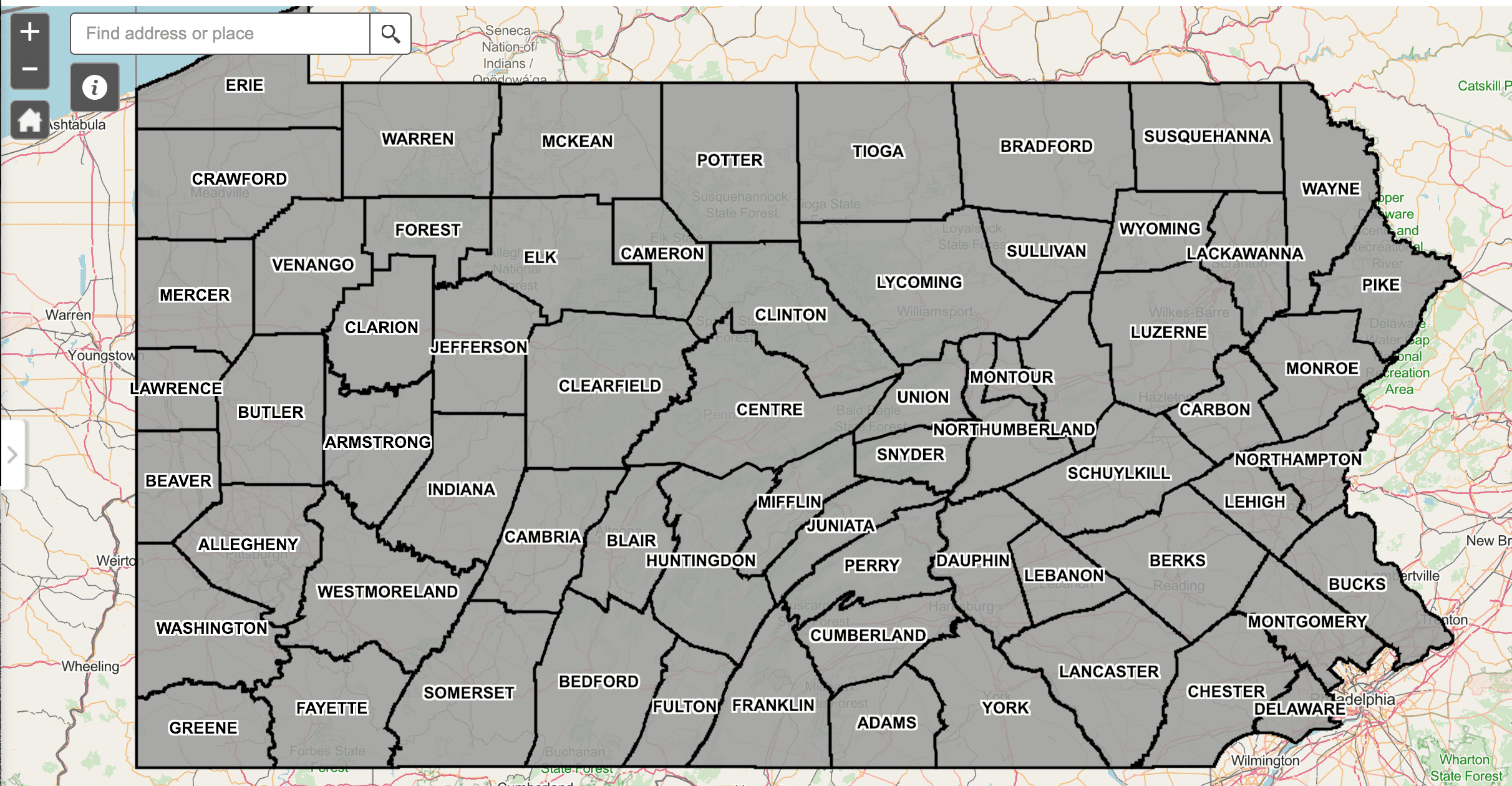 Interactive MDJ Map of Pennsylvania