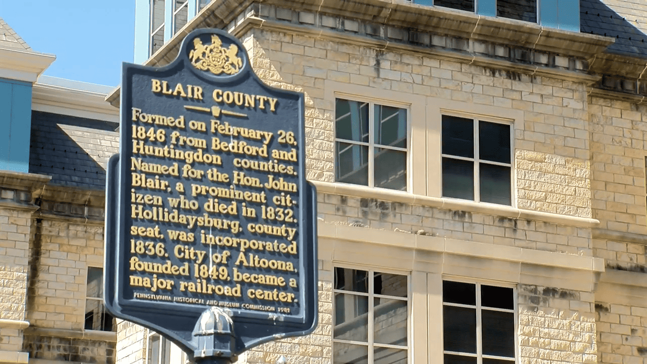 Blair County sign