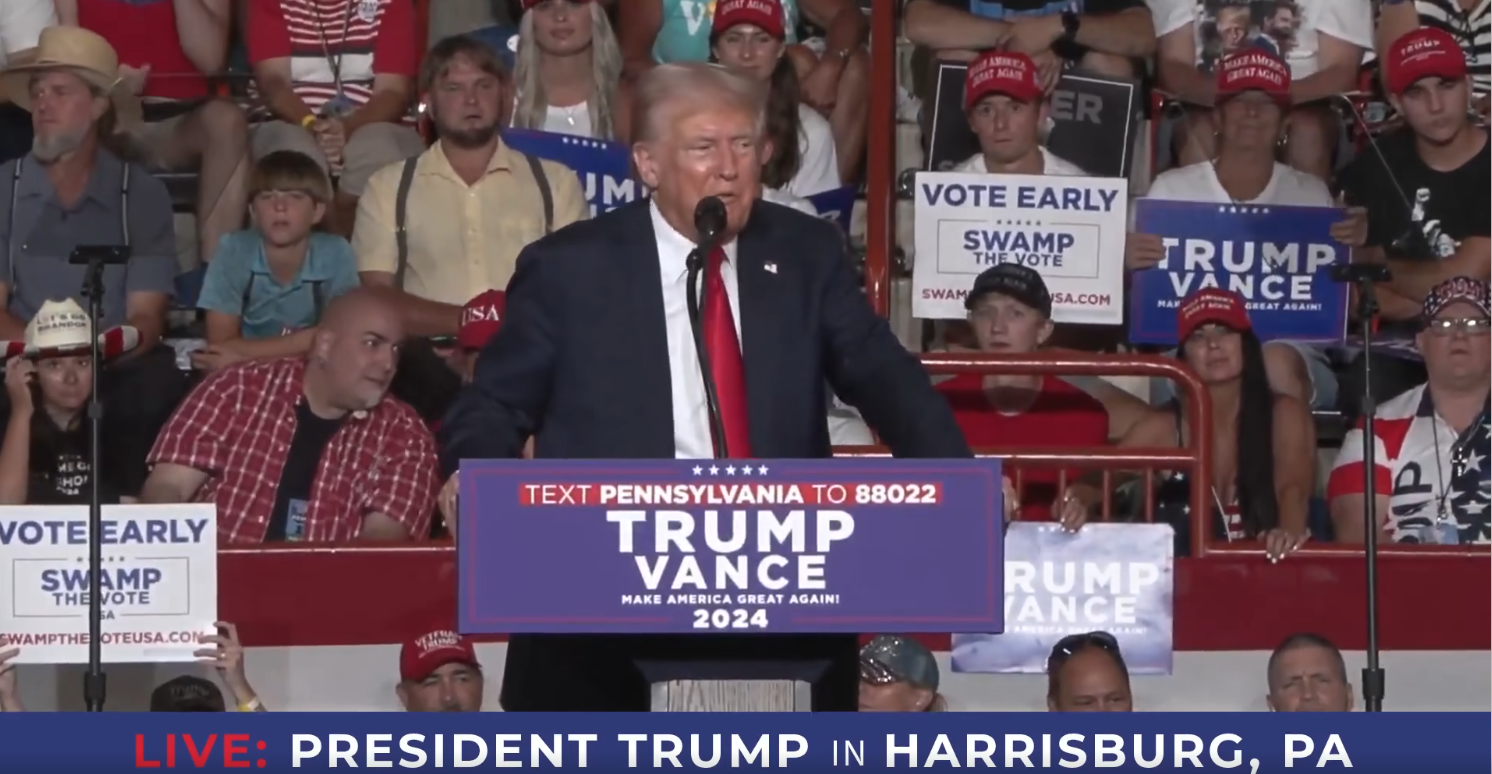 Donald Trump at 7/31 rally in Harrisburg