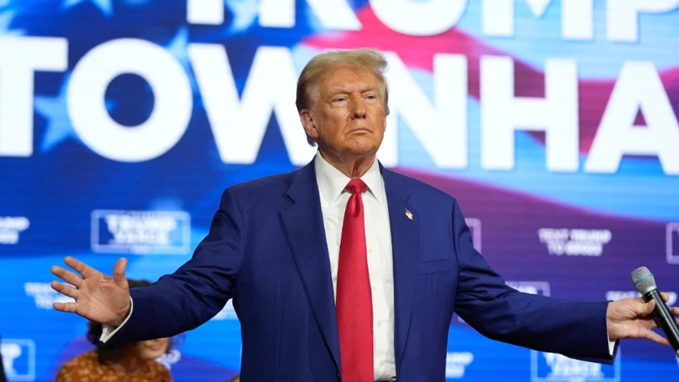 Former President Donald Trump holds a town hall in Lancaster