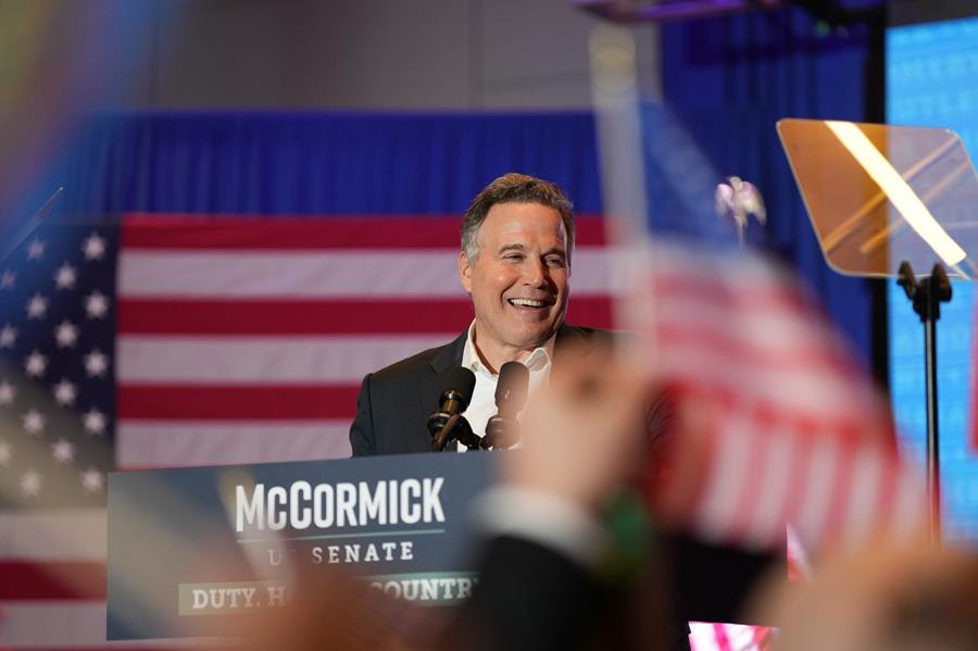 Dave McCormick celebrates on Election Night