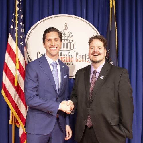 Zach Shamberg, president and CEO of PHCA, and Matthew Yarnell, President of SEIU Healthcare Pennsylvania, announced an historic partnership of their organizations.